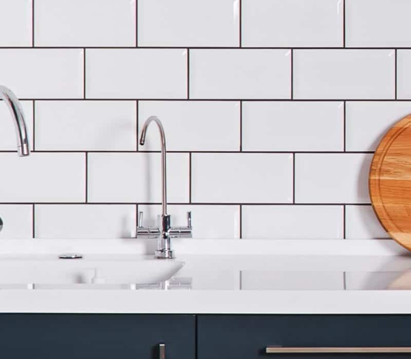 Metro white with grey grout